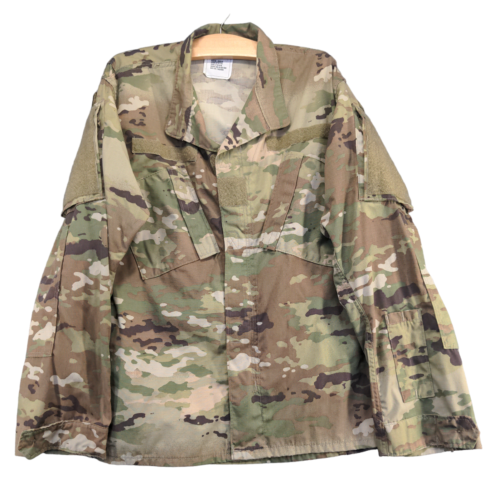 U.S. Army Combat Uniform Ocp Camouflage Coat Size M Pockets Hook & Loop